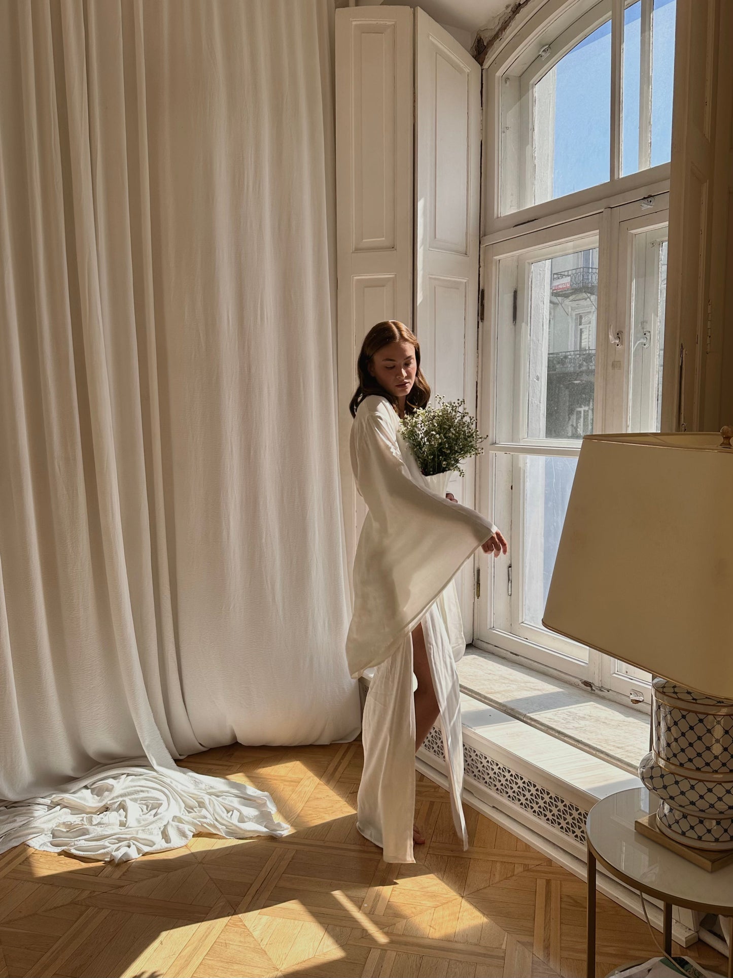 Veronica Split Side Viscose Kimono Robe