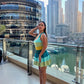 Blue Waterfall Knit Dress