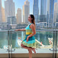 Blue Waterfall Knit Dress