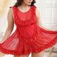 Lace Babydoll Mesh Nightgown Chemise Boudoir Nighty Sleepwear