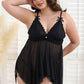 Lace V Neck Babydoll Strap Chemise Sleepwear Nightie