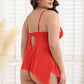 Women Plus Size Lingerie Lace Babydoll Mesh Nightgown Chemise Boudoir Nighty Sleepwear