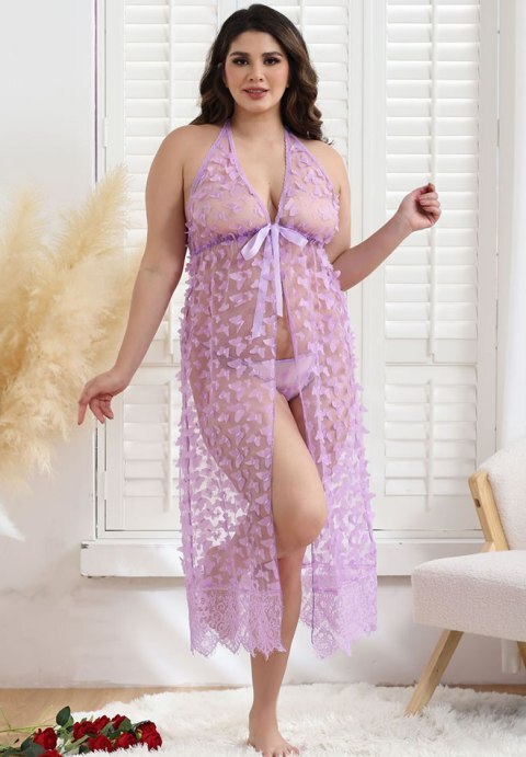 Long Mesh Lingerie Dress Babydoll Chemise