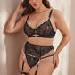 Lingerie with Garter Belt 4 Piece Set