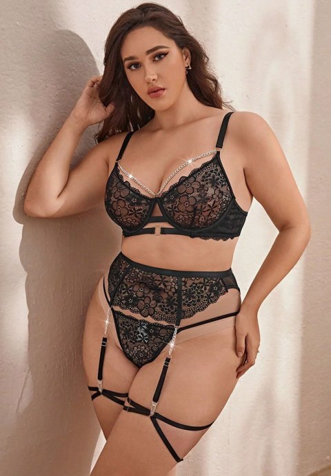 Lingerie with Garter Belt 4 Piece Set