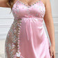 Satin Nightgown Lace Babydoll Strappy Chemise
