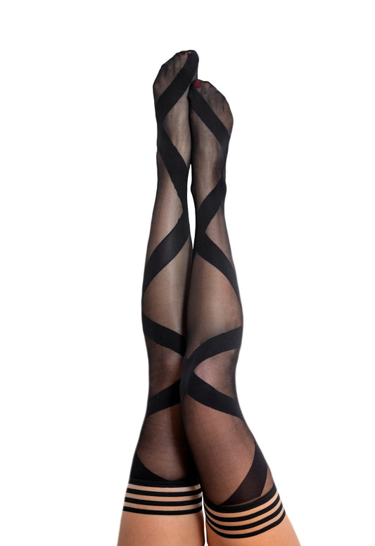 Jackie: Black Ballet Thigh Highs