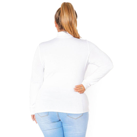 Plus Size Long Sleeve Turtle Neck Fitted Top