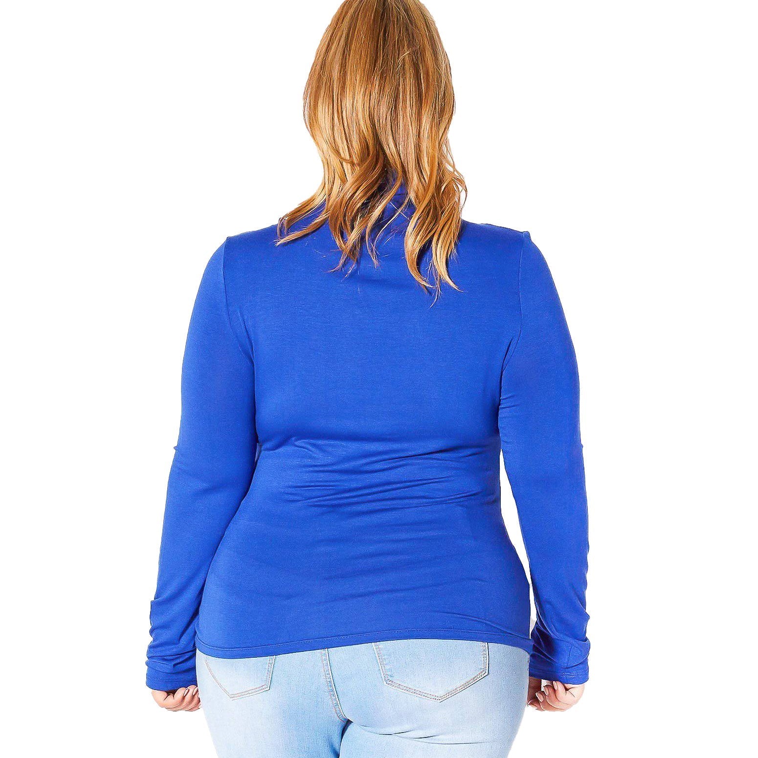 Plus Size Long Sleeve Turtle Neck Fitted Top