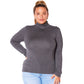 Plus Size Long Sleeve Turtle Neck Fitted Top