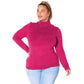 Plus Size Long Sleeve Turtle Neck Fitted Top