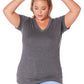 Plus Size V-neck Short Sleeve Basic Tee
