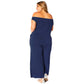 Plus Size Off Shoulder Wide Leg Jumpsuit
