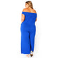 Plus Size Off Shoulder Wide Leg Jumpsuit