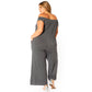 Plus Size Off Shoulder Wide Leg Jumpsuit