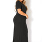 Plus Size V-neck Short Sleeve Maxi Dress With Pockets