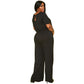 Women's Plus Size Lounge Wide Leg Jumpsuit - shopatkonus