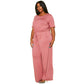 Women's Plus Size Lounge Wide Leg Jumpsuit - shopatkonus