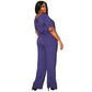 Women's Plus Size Lounge Wide Leg Jumpsuit - shopatkonus