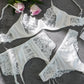 White Lace Satin Mesh Push-Up Sexy Lingerie Set