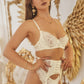 White Lace Satin Mesh Push-Up Sexy Lingerie Set