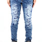 Vonzo Men's Premium Heavy Washed Skinny Denim Pants