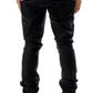 CLAY Men's Premium Wax Coated Skinny Denim Pants with Crystal Stud in front