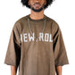 ELLE S/N Jersey 3/4 Sleeve Crop Top Tee with Detachable Necklace