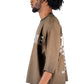ELLE S/N Jersey 3/4 Sleeve Crop Top Tee with Detachable Necklace