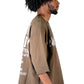 ELLE S/N Jersey 3/4 Sleeve Crop Top Tee with Detachable Necklace
