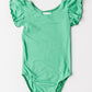 Kelly Green S/S Flutter Sleeve Leotard