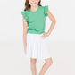 Kelly Green S/S Ruffle Tee