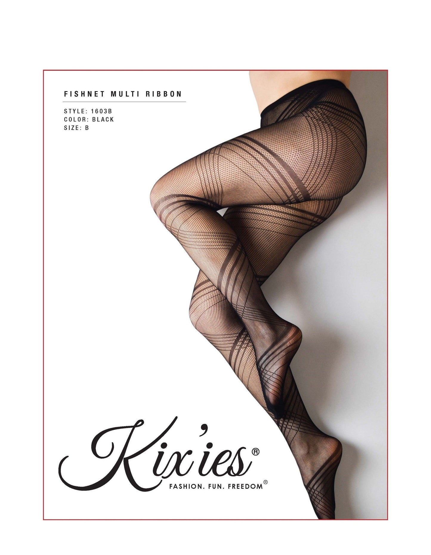 Fishnet Tights Multi Ribbon Black