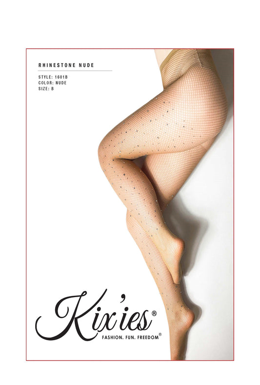 Nude Rhinestone Fishnet Tights