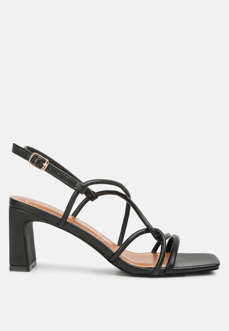 Andrea Knotted Straps Block Heeled Sandals