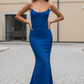 Daris Gown - Cobalt Blue - Cat-Eye Scoop Neckline Dress