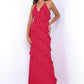 Remi Red Maxi Dress - Halter Neck, Open Back, Ruffle Detail