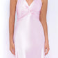 Odette Maxi Dress - Pink - Open Back With Adjustable Bow Tie Detail