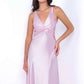 Odette Maxi Dress - Pink - Open Back With Adjustable Bow Tie Detail