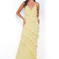 Remi Yellow Maxi Dress - Halter Neck, Open Back & Ruffle Detail