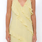 Remi Yellow Maxi Dress - Halter Neck, Open Back & Ruffle Detail