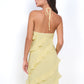 Remi Yellow Maxi Dress - Halter Neck, Open Back & Ruffle Detail
