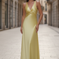 Odette Maxi Dress - Yellow - Open Back With Adjustable Bow Tie Detail