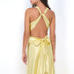 Odette Maxi Dress - Pink - Open Back With Adjustable Bow Tie Detail