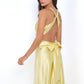Odette Maxi Dress - Yellow - Open Back With Adjustable Bow Tie Detail