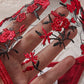Rose Embroidered Lingerie 2 Piece Set