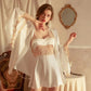 Duchess Dream 3-Piece Lace Trim Satin Set