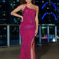 Stardust One Shoulder Sequin Gown - Fuchsia - FINAL SALE