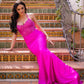 Rylie Gown - Fuchsia - Stretch Fitted Dress With Lace Bodice