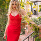 Rylie Gown - Red - Stretch Fitted Dress With Lace Bodice